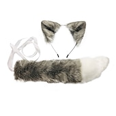 cheap Hair Styling Accessories-Handmade Cosplay Children&#039;S Performance Anime Cute Fox Color Rabbit Fur Animal Ears Hair Hoop Tail Accessory Set