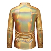 preiswerte Oberteile-Disko 1980er Glänzend Metallisch Bluse / Hemd Maskerade Disco Herren Karnevalskostüm Maskerade Party / Abend Junggesellinnenabschiedsparty Pride Parade Erwachsene Hemd