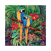 Large Handmade African Woman painting Hand Painted Oil Painting Wall Art Nordic Parrot African Woman Canvas Abstract Painting Wall Art Pictures home Decor Rolled Canvas No Frame Unstretched 22