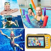 cheap Camera &amp; Photo-4K30FPS Waterproof Camera 56MP Underwater Cameras UHD Video Recorder Selfie IPS Dual Screens(3/2) 10FT Waterproof Digital Camera for Snorkeling on Vacation 1700mAh