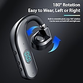abordables Auriculares telefónicos y de negocios-1 unidad de auricular inalámbrico bluetooth de larga espera con pantalla de potencia led, auricular bluetooth con cancelación de ruido, auricular inalámbrico con gancho para la oreja, auriculares