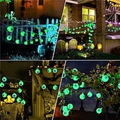cheap Halloween Lights-Halloween Eyeball Atmosphere Led String Lights 3M 20Leds Halloween Decoration Green Lights AA Battery Power For Party Horror Lighting