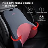 お買い得  車用シートカバー-車のランバーサポート ヘッドレスト ネックピローサポート ユニバーサルソフトネックピロー クッション 車の低反発腰枕 バックサポート