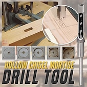 cheap Drill Bit Set-Square Hole Drill Bits for Wood, Woodworking Hole Saw Mortising Chisel Drill Bits1/4 inch, 5/16 inch, 3/8 inch, 1/2 inch
