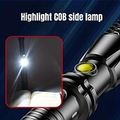 preiswerte taktische Taschenlampen-208 LED Taschenlampen LED Sender 3 Beleuchtungsmodus inklusive USB-Kabel Leicht Für den täglichen Einsatz USB Schwarz