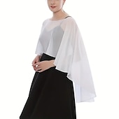 お買い得  ショール-ショール レディースラップ マザーズラップ ハイクラス ピュア ノースリーブ シフォン ウェデイングラップ と ピュアカラー 用途 パーティー 秋