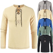 olcso Felsők-Középkori Reneszánsz 17. század Közepes hossz Blúz / Ing Szerepjáték Jelmezek Vámpírok Kalóz Lovag Viking Zsinór Hímzés Jelmez Férfi Kalóz Fantasy Mindszentek napja Álarcos mulatság Alkalmi / Napi