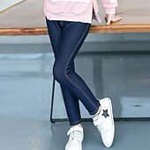 preiswerte Unterteile-kinderkleidung Mädchen Hose Feste Farbe Modisch Tasche Outdoor 7-13 Jahre Herbst Schwarz Dunkelblau