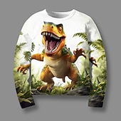 olcso Fiú 3D Állatok-Fiú 3D Grafika Állat Dinoszaurus Póló Hosszú ujj 3D nyomtatás Nyár Tavasz Ősz Sportok Divat Utcai sikk Gyerekek 3-12 év Szabadtéri Hétköznapi Napi Normál