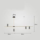 economico Luci a sospensione-luci isola cucina lampada a sospensione moderna lampada a sospensione lineare industriale moderna a 5 teste per soggiorno, isola cucina, finitura oro e paralume nero, lampadina inclusa 110-240v