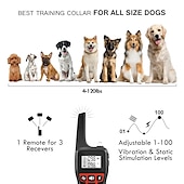 お買い得  犬用トレーニング用品-犬の訓練 アンチバークカラー ショックカラー クリッカー リモートの犬のためのショックカラー 犬の吠える制御装置 犬 多機能 エレクトリック 犬用 ペット用 トレーナー アンチ犬叫 電子 / エレクトリック 充電可能 噛み付き防止 ナイロン クリッカー エレクトロニック しつけ用品 服従訓練 ペット用