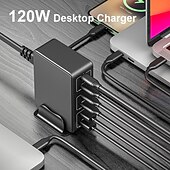 abordables Periféricos de ordenador-Cargador multiusb de 300w, estación de carga rápida USB de 60 puertos, cargador portátil universal para iphone 15, samsung, xiaomi, ipad, tablet