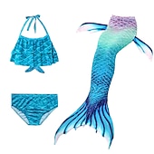 olcso Lányok jelmezei-Sellő Ariel Mermaid Tails Fürdőruha Bikini Hableány Szabadság for Lány Gyermek Álarcos mulatság