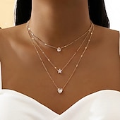 abordables Collares-Collar Zirconio Cromo Mujer Moda Dulce Clásico Fresco Boda Forma Geométrica Gargantillas Para Boda Fiesta