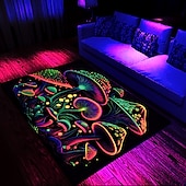 preiswerte Blacklight Teppiche-Fantasy-Pilz-Schwarzlicht-Teppich, Bodenmatte, UV-reaktiver, im Dunkeln leuchtender Teppich, großer rutschfester Teppich für Raumdekoration