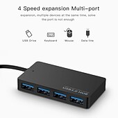 Недорогие USB-концентраторы-USB-концентратор 3.0, 4-портовый ультратонкий USB-концентратор 3.0, портативный адаптер, высокоскоростное расширение, мульти-разветвитель USB-концентратора, кабель-адаптер для ПК, ноутбука