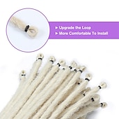 cheap Crochet Hair-36 Blonde Dreadlocks Extension Soft Handmade Synthetic Crochet Hair Super Long 0.6cm Dread Extensions Reggae Style for Women