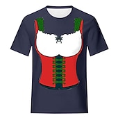 baratos Vestuário Gráfico-Japonesa/Curta Anime 3D Bávaro Estilo de rua Camiseta Arte Gráfica para Mulheres Adulto Impressão 3D  para Cerveja Oktoberfest Baile de Máscaras Casual / Diário