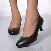 cheap Kitten Heels-Classic Low Heel Closed-Toe Pumps for Women – Elegant Formal Office Shoes for All-Day Comfort