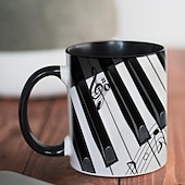  Taza de café de guitarra, tazas de café musicales, taza de viaje de guitarra, taza divertida para beber, decoración de escritorio, taza de té de cerámica de 11.2 oz, regalos de cumpleaños y Navidad para amantes de la música