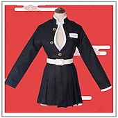 billiga Animekostymer-Demon Slayer: Kimetsu no Yaiba Kanroji Mitsuri Animé Cosplay-kostymer Cosplay Peruker Halloween Karnival Till Dam Flickor Barn Vuxna