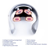 cheap Body Massager-Wireless Electronic Neck Massager 4D Shiatsu Cervical Massager Stiff Neck Massage Health Care Therapy Pulse Pain Relief