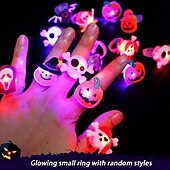 お買い得  ハロウィン 2024-20 個ハロウィンリンググローフィンガーライト LED 点滅カボチャグローブレスレット子供の創造的なおもちゃ