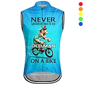 economico Maglie da uomo-Per uomo Gilet da ciclismo Maglia da Ciclismo Grafico Lettere &amp; Numeri Senza Maniche Bicicletta Gilet / Panciotto Maglia Top con 3 tasche posteriori Mountain Bike MTB Ciclismo su strada Asciugatura