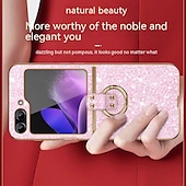 Χαμηλού Κόστους Samsung Θήκη-τηλέφωνο tok Για Samsung Galaxy Z Flip 6 Z Flip 5 Z Flip 4 Z Flip 3 Πίσω Κάλυμμα Φορητά Αντικραδασμική Κορνίζα Επιμεταλλωμένη Ουρανός Λάμψη γκλίτερ TPU PC Μεταλλικό