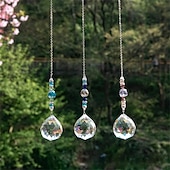 baratos Espanta-espíritos-1 peça suncatcher de cristal, bola de prisma de janela, fabricante de arco-íris, pingente pendurado para casa, jardim, quintal, quarto, varanda, pátio, decoração