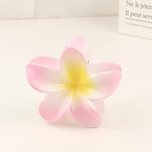 cheap Hair Styling Accessories-1PC Flower Claw Clips Hawaiian Hair Clips Plumeria Hair Clips Large Hair Claw Clips for Thick Hair 3.3 inch Medium Claw Clips for Thin Hair Strong Hold Nonslip Hair Clips Beach Hair Accessories for Women and Girls -Hawaii