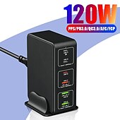 abordables Periféricos de ordenador-Cargador multiusb de 300w, estación de carga rápida USB de 60 puertos, cargador portátil universal para iphone 15, samsung, xiaomi, ipad, tablet