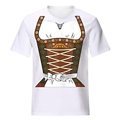 baratos Vestuário Gráfico-Japonesa/Curta Anime 3D Bávaro Estilo de rua Camiseta Arte Gráfica para Mulheres Adulto Impressão 3D  para Cerveja Oktoberfest Baile de Máscaras Casual / Diário