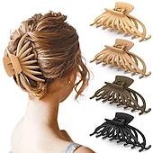 זול אביזרי עיצוב שיער-קליפסים לשיער לנשים, אטבי טפרים גדולים בגודל 4.7 אינץ' לשיער דק ארוך ועבה, אטבי שיער לסת גדולה עם אחיזה חזקה מט מונע החלקה, אביזרי שיער לעיצוב נשים בנות מתנות לחג המולד גרביים