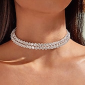 Недорогие Ожерелья и подвески-1 шт. колье-чокер для женщин, свадебная вечеринка, вечер, сплав, классика, драгоценность