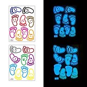 cheap Halloween Stickers-1 Set Footprint Pattern Glow In The Dark Floor Sticker