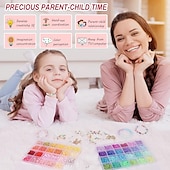billige sett med perleproduksjon-4800 stk leireperler for armbåndfremstillingssett 48 farger flat rund polymer leire spacer heishi perler for smykkefremstilling, for jenter 8-12, preppy, gavepakke