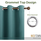 お買い得  ブラックアウトカーテン-遮光カーテン ドレープ ファームハウス ハトメ/アイレット カーテンパネル リビングルーム ベッドルーム 引き戸カーテン キッチン バルコニー 窓 トリートメント 断熱