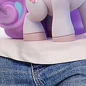 billiga Flickans 3D-tecknad film-Flickor 3D Grafisk Tecknat Enhörnings T-shirt Långärmad 3D-tryck Sommar Höst Aktiv Mode söt stil Barn 3-12 år Utomhus Ledigt Dagligen Normal