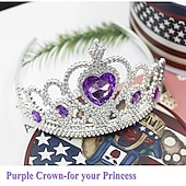 economico Parrucche dei personaggi dei film-parrucca da principessa sirena ariel treccia con la principessa tiara collana guanti non compresi vestito da principessa sirena ariel dress up cosplay accessori per bambini ragazze parrucche di