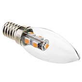 abordables Luces LED para velas-5pcs 1w velas led 60 lm e14 c35 7 cuentas led smd 5050 180-240 v
