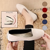 economico Ballerine da donna-Per donna Ballerine Ballerine Taglie forti Scarpe morbide Marcia Tinta unica Piatto Punta tonda Informale Comoda minimalismo PU Vinaccia Nero Rosso