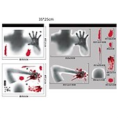 זול מדבקות ליל כל הקדושים-חלון ליל כל הקדושים נצמד מדבקות לחתוך מפחיד ליל כל הקדושים נקבה טביעת רגל של דם רפאים טביעת יד חלון נצמד קישוטים דו צדדיים