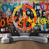 abordables tapisseries trippantes-hippie groovy tapisserie suspendue art mural grande tapisserie décor mural photographie toile de fond couverture rideau maison chambre salon décoration amour paisible années 1950 festival de musique