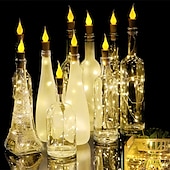 voordelige Batterij String Lights-2m 20leds kaars wijnfles lichtslinger wijnfles vlam kurk lamp diy party bruiloft valentijnsdag guirlande