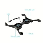 cheap Stands &amp; Cooling Pads-Foldable USB Cooling Fan Mini Notebook Cooler Cooling Pad Quiet Stand Double Fans For 7 to 15 Inch Notebook Laptop PC