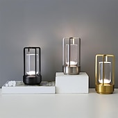 economico Lampade da tavolo-Lampada da tavolo a led senza fili Lampada da scrivania in metallo da bar retrò Ricaricabile Touch Dimmer Luce notturna Ristorante Camera da letto Arredamento per la casa all&#039;aperto