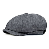 billiga Huvudbonader för herrar-Herr Basker Newsboy-keps Svart Khaki grön Linné 1920-talets mode Retro Formell Kontor Dagligen Enfärgad / vanlig färg Fritid