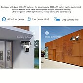 رخيصةأون كاميرات شبكات IP خارجية-2K Pan Tilt 360 كاميرا أمان لاسلكية خارجية تعمل بالطاقة الشمسية مع رؤية ليلية ألوان 3MP 2-way كشف الحركة IP66 مقاوم للماء