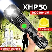 お買い得  戦術的な懐中電灯-強力な LED 懐中電灯ハイパワー 18650 usb 充電式ズーム釣りランタン 5 モード防水自転車ライト戦術的なトーチ